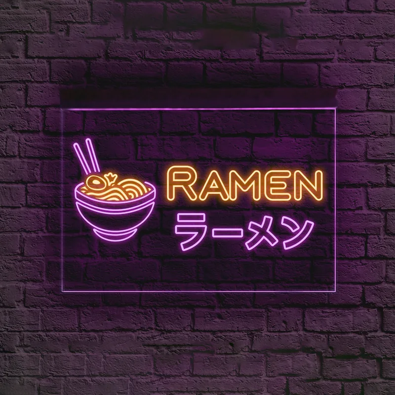 

Ramen Japanese Noodles Shop Display Dual Color LED Neon Sign