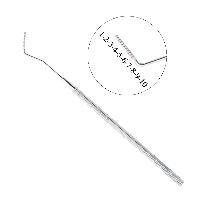 Dental Periodontists Probe with Scale 1-10 Flat Tip CPI Perio Probe 1PC