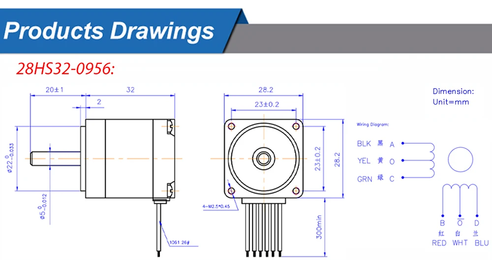 Jkongmotor Nema11 Schrittmotor 28 Hybrid-Schrittmotor 2-Phasen 4-Leiter 1,8 Grad 0,67A 6Ncm/8,5oz-in 28x32mm für DIY 3D-Drucker – Detail 4