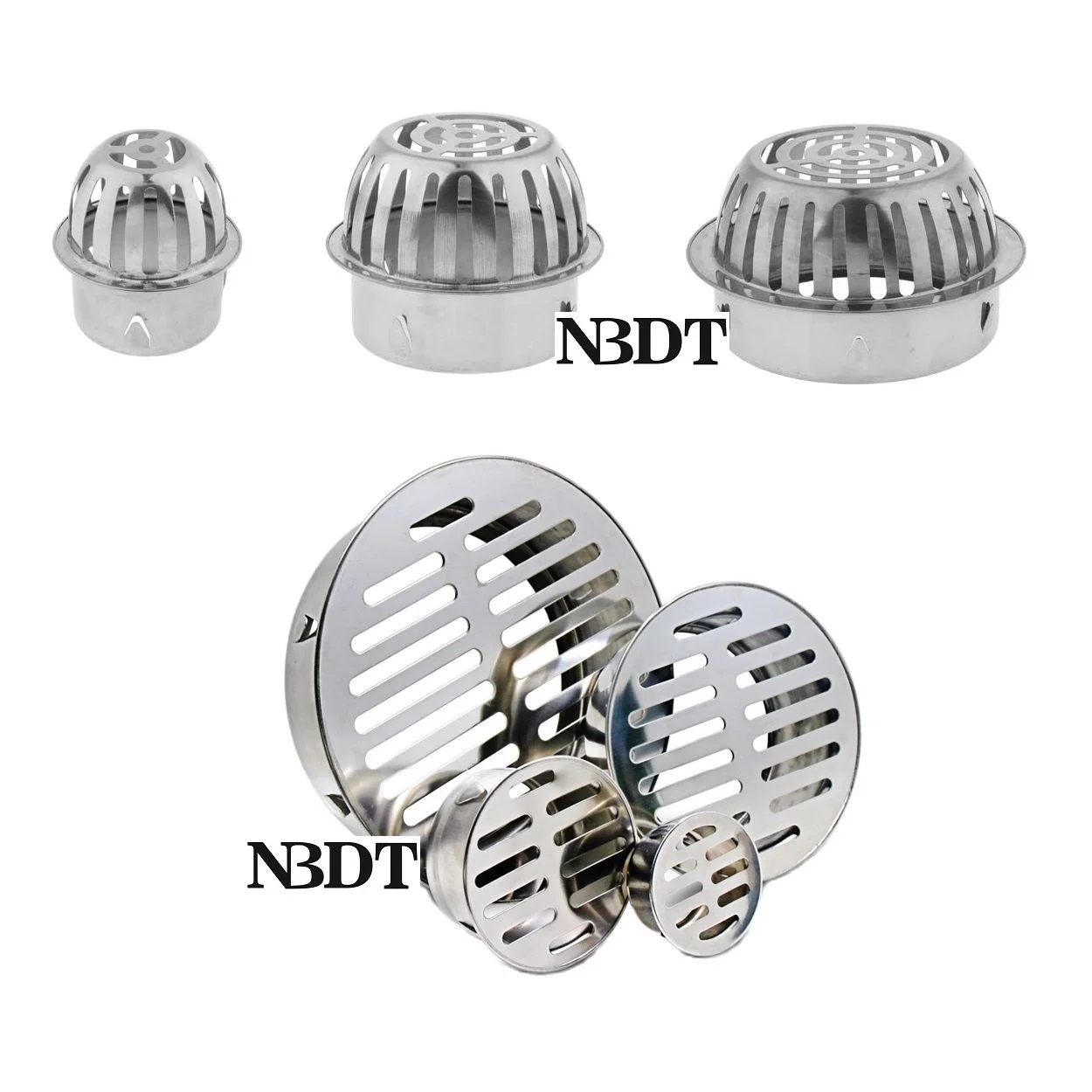 

Stainless Steel Drain Roof Balcony DownSpout Gutter Round Flat Dome Drainer Outdoor Anti Blocking Strainer Filter