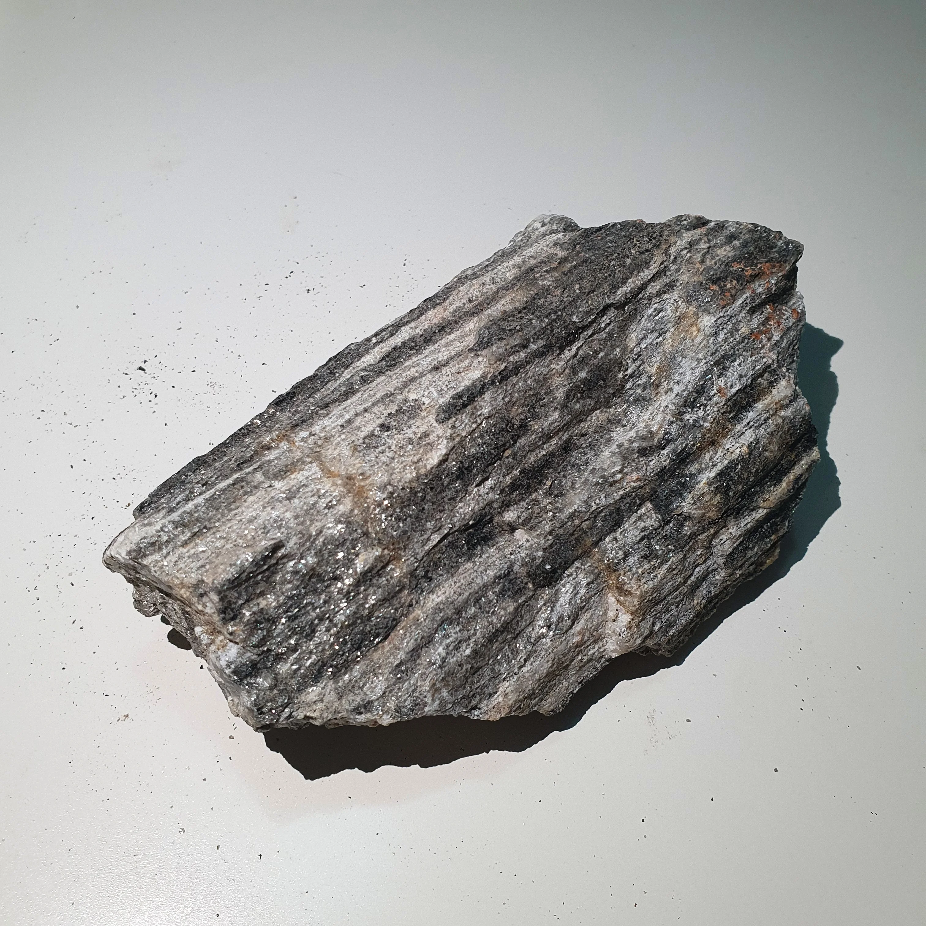 Gneiss Aquarium rock   (silvery) nearly  8x10 cm 400-500 gram 1 Pcs natural rock very decorative