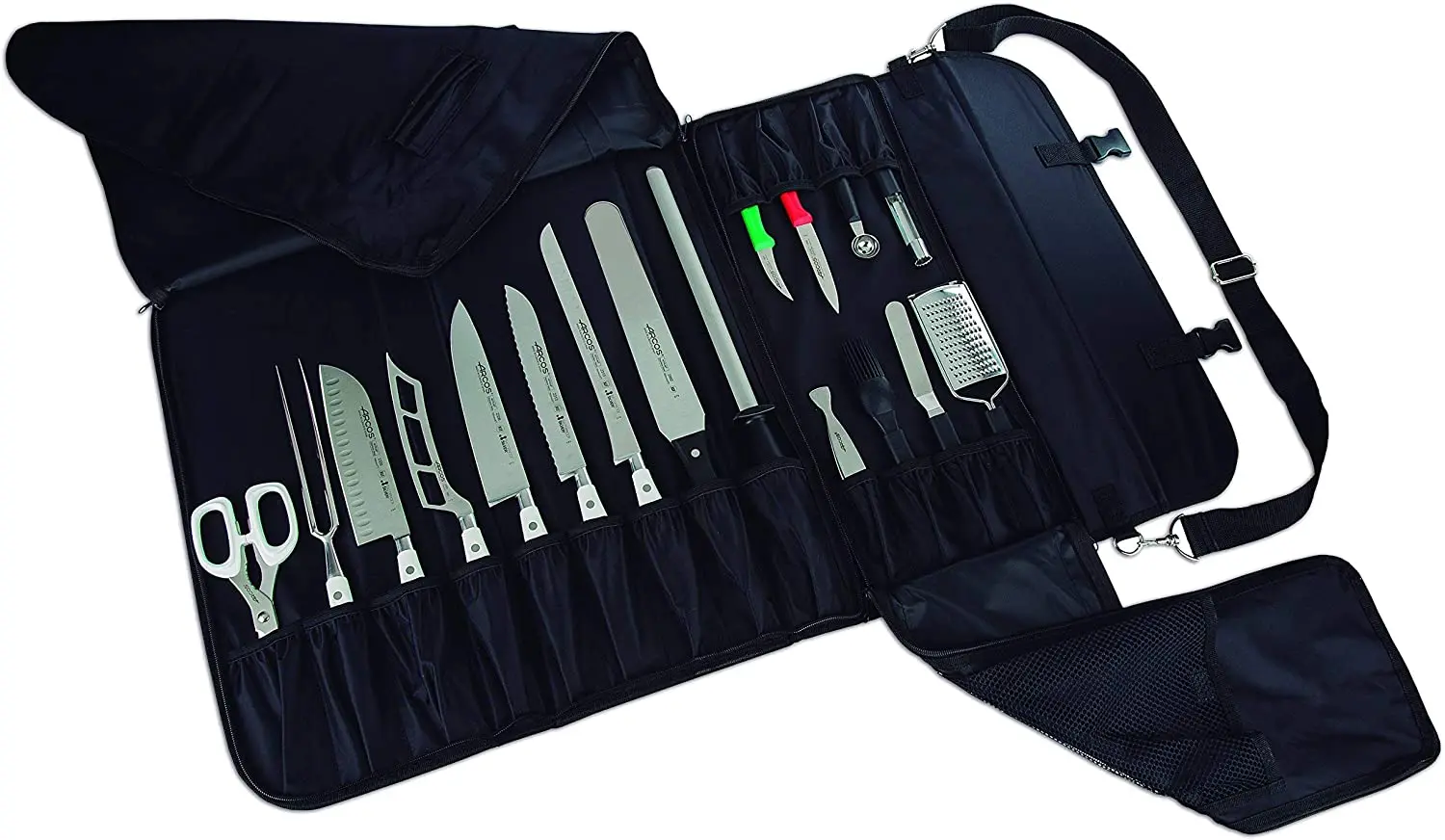 Bows knife bags, knife bag with capacity for 17 pieces, 100% polyester 520x920mm, black Color, knives not included