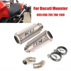 Motorcycle Exhaust Escape Muffler Left Right Sides Pipe Modified Middle Mid Link Tube for Ducati Monster 696 695 795 796 1100