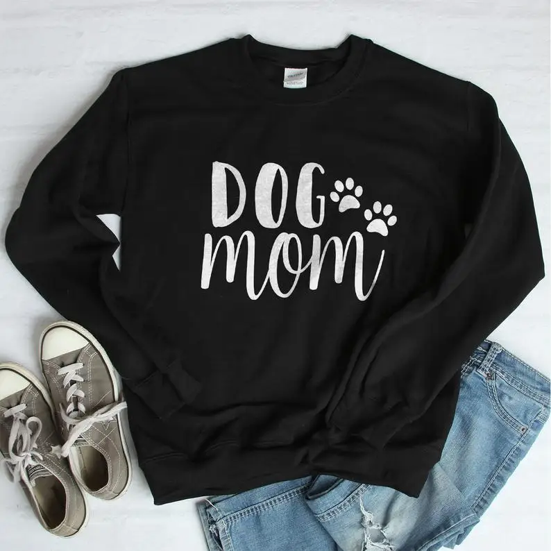 

Skuggnas New Arrival Dog Mom Sweatshirt Woman's Crewneck Sweatshirt Love Dogs Jumper Long Sleeve Fashion Pullovers Drop Shiping