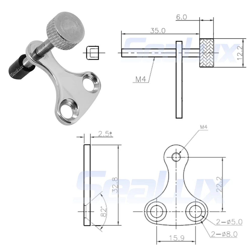 Sealux Anti-rattle window stopper Window catch RV Truck Boat Stainless Steel 304