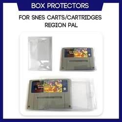 Box Protector For SNES For Super Nintendo Cart Cartridge Region PAL Game Custom Made Clear Plastic Case
