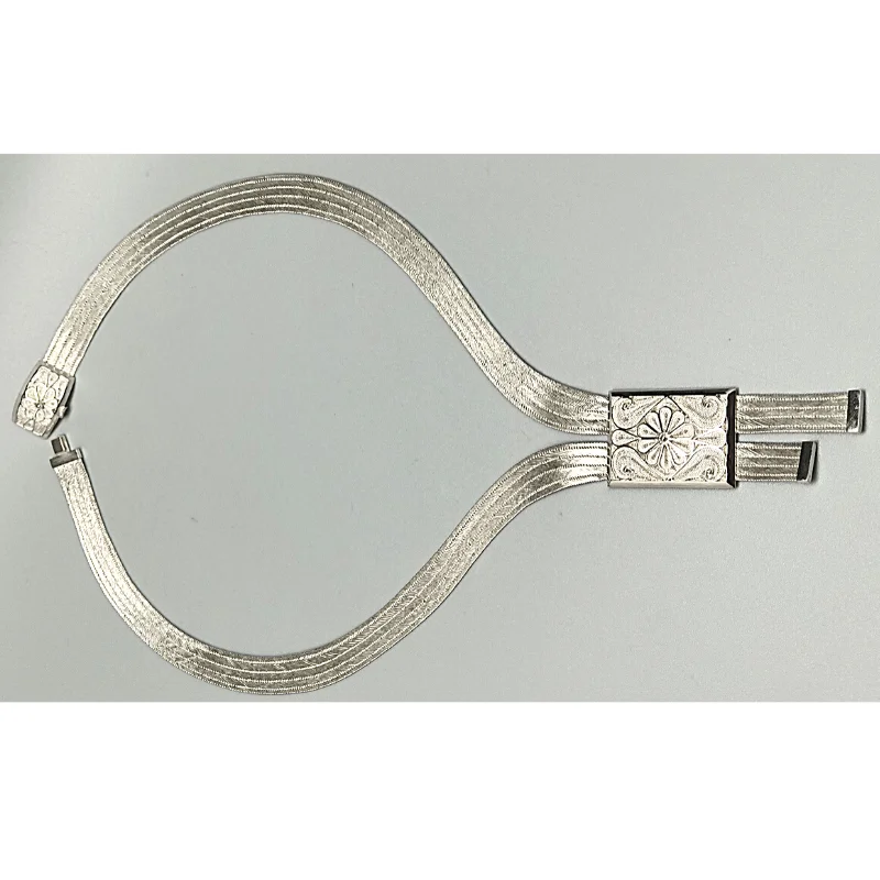 

Ожерелье Трабзон с ручной вязкой (5 рядов), искусственное серебро с заголовком Telkari с цветочным мотивом