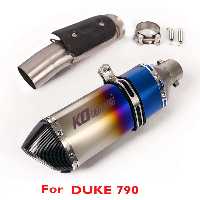 

Motorcycle Exhaust System Muffler DB Killer Escape Tip Silencer Middle Mid Link Tube Connection Pipe Modified for DUKE 790