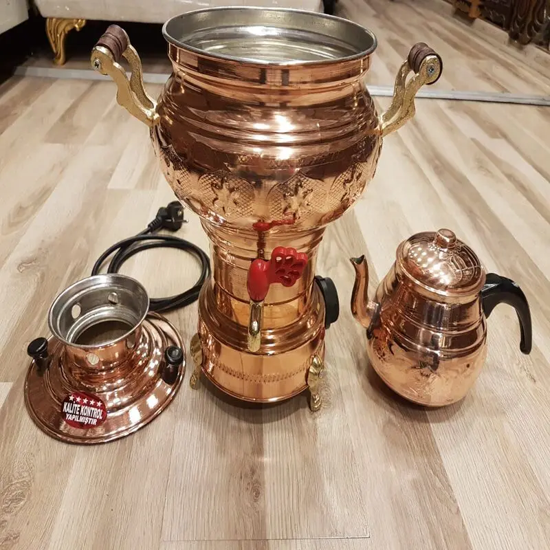 Copper Handcraft Electric Samovar Handmade Teapot Samovar Tea Brewing Kettle