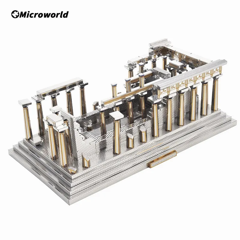 

Microworld 3D Metal Puzzle Games Temple of Athena Building Models Kits DIY Laser Cut Jigsaw Toys Christmas Gifts For Teen Adult