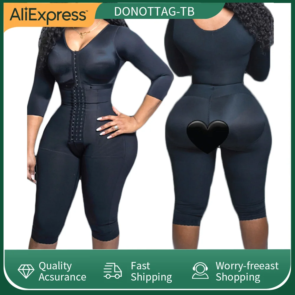 Full Body Support Arm Compression Shrink Your Waist With Built Corset Minceur Slimming Sheath Woman Flat Belly Fajas Shaper