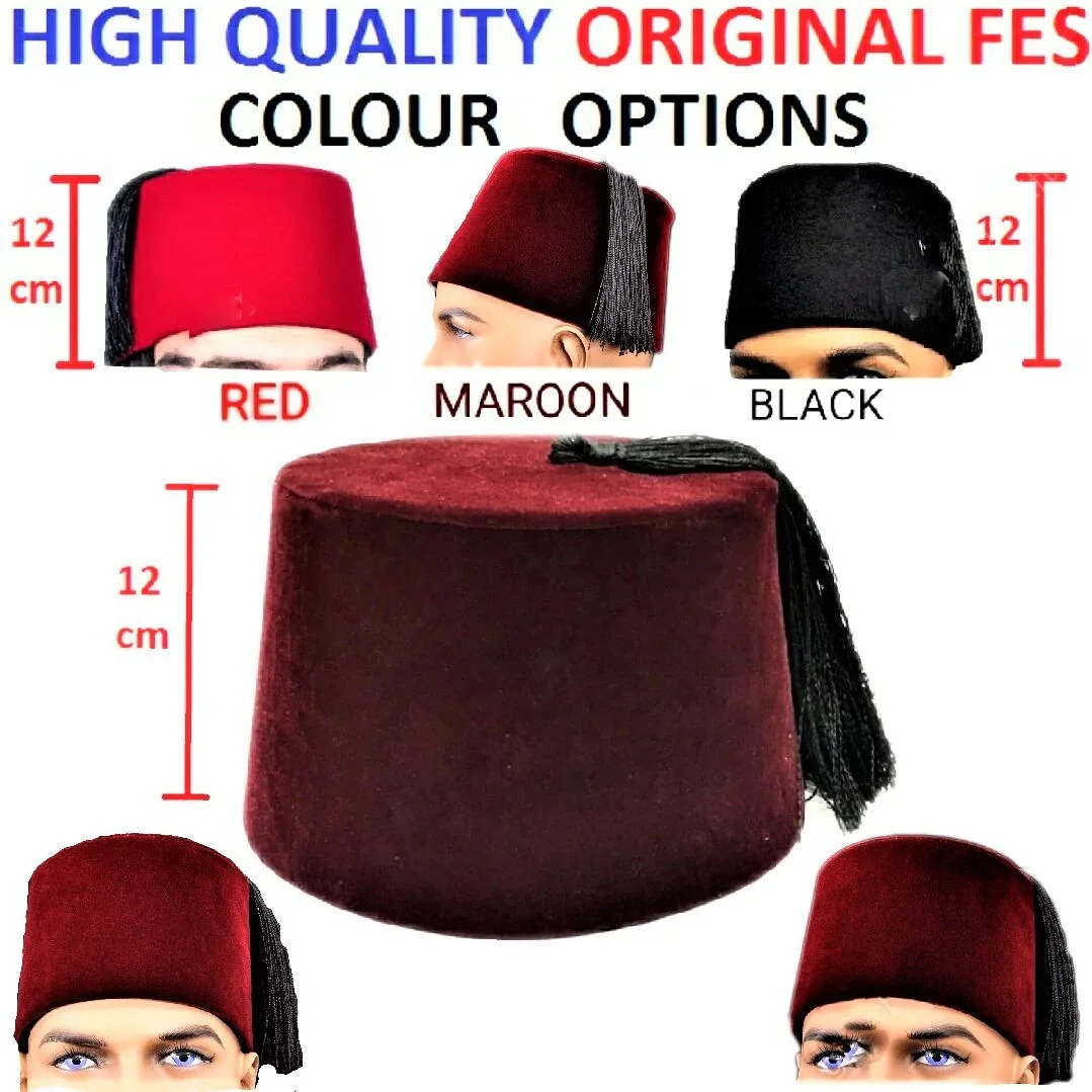 Authentic Turkish folkloric Fez Fez, Tarboosh oriental, exotic ottoman original hats