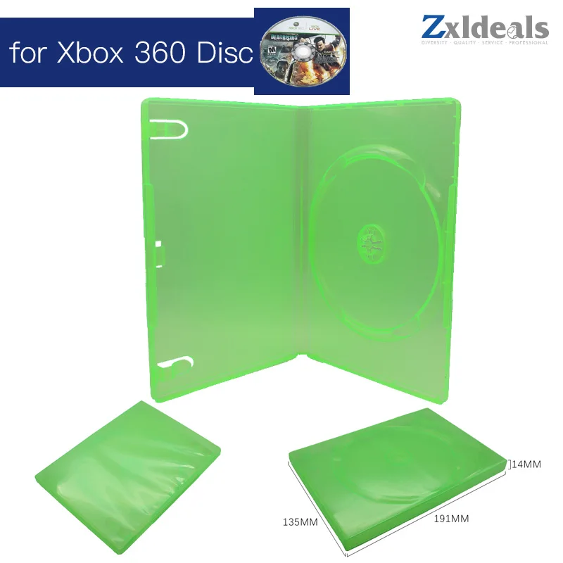 Estojo substituto para xbox 360 caixa verde de reposição para disco de jogos