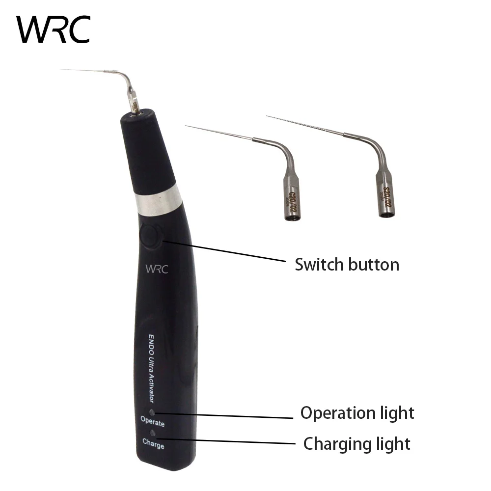 Dental Endo Ultra Activator Endo Irrigator Handpiece with 6 Tips 40-50Khz 1500mAh Cordless Ultrasonic Activator