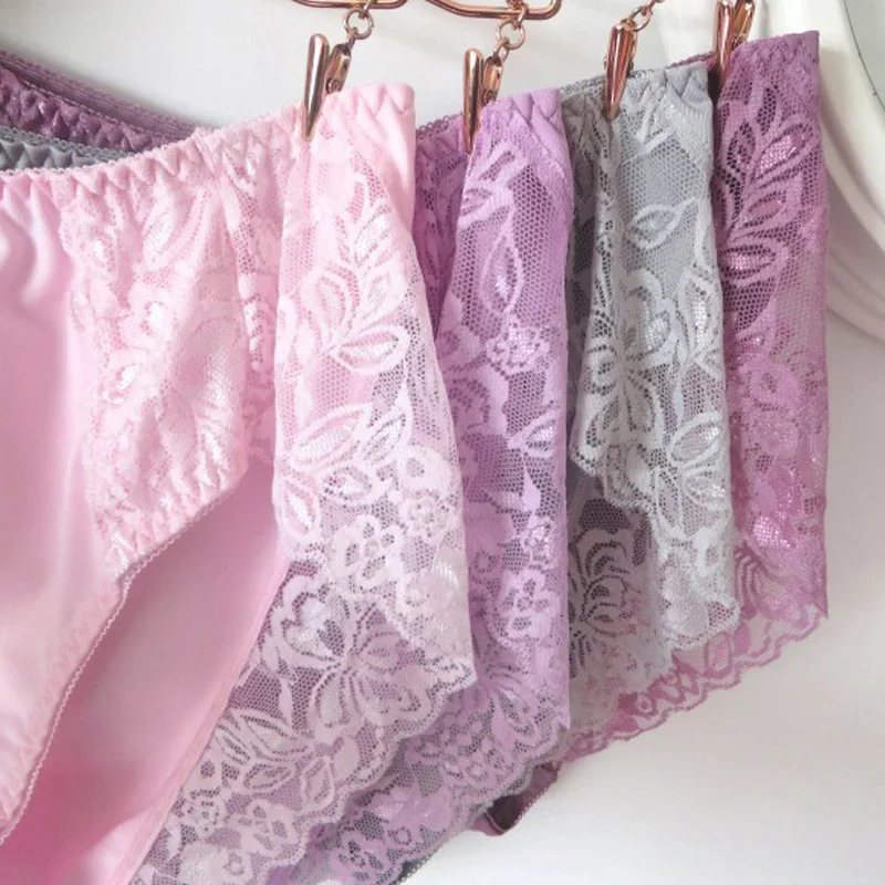 5pcs/lot Ladies Underpanties Lace Briefs High Quality Briefs Female hipster Underpant Plus Size Lace Underwear Supplier
