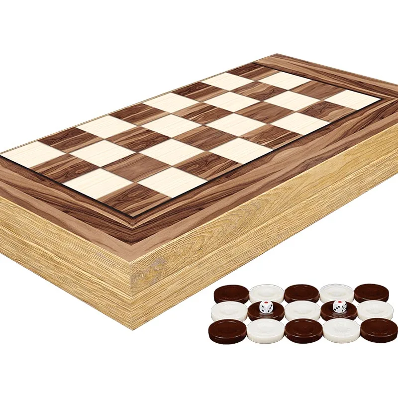 Classic American Walnut Board Game Luxury Backgammon Set