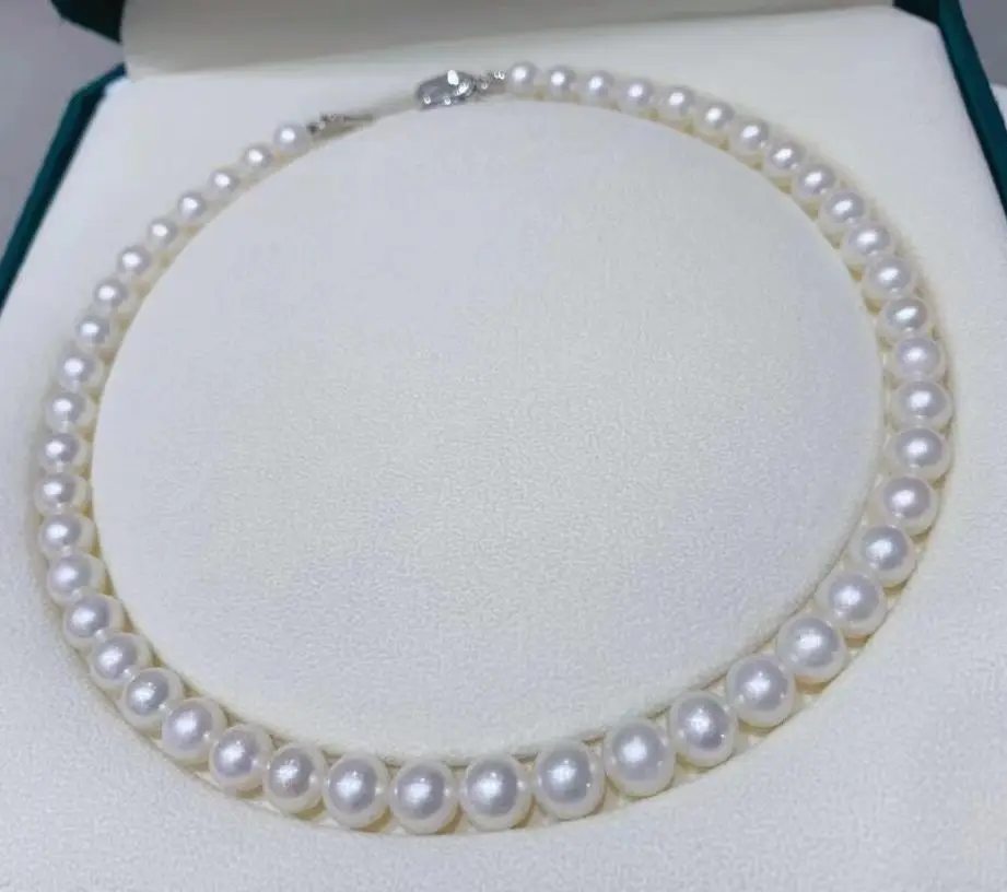 MADALENA SARARA 8mm-9mm Freshwater Pearl Necklace  Women Choker Natural White Flawless Top Quality