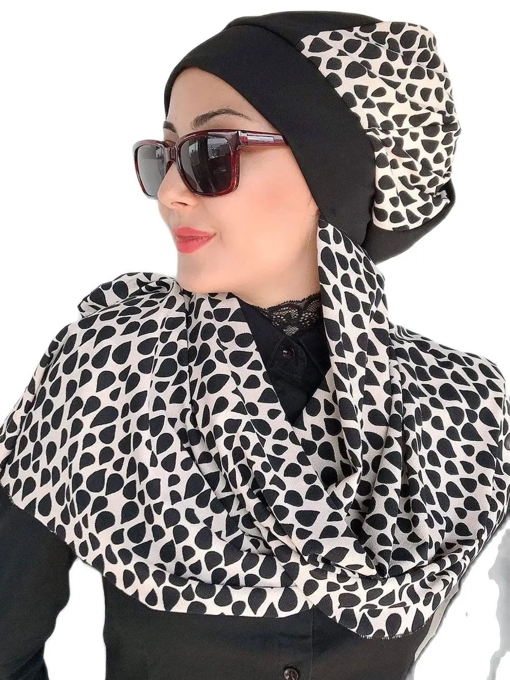 New Fashion Hijab Women Muslim Bonnet 2021 Islamic Clothing Turban Kerchief Scarf Bone Hijab Wear Drop Black Scarfs Cream Beret