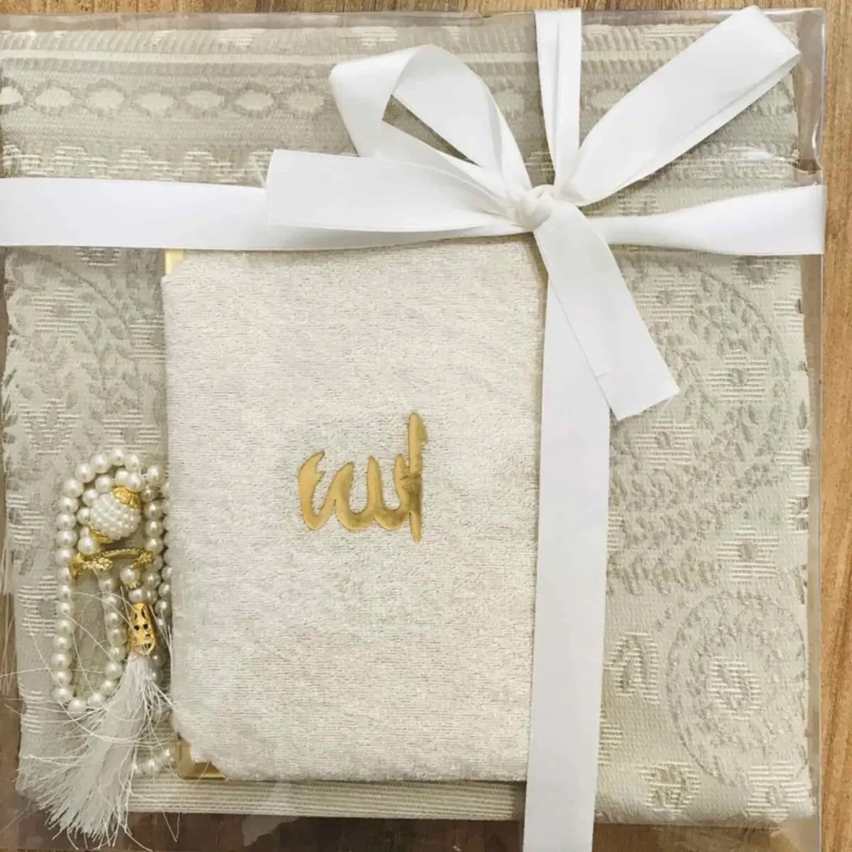 Seccade Seti Prayer Rug Set 3Pcs Muslim Set Arabic Islamic Items Mevlüt Umrah Gift Sijadat Rug | Yasini Şerif | 99 Beads Rosary