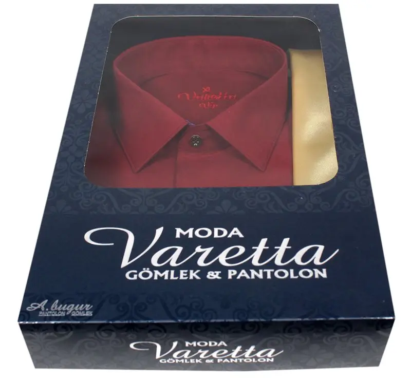 Fathers day gifts clothes long sleeve red Shirt and gold tie men gift set mens summer shirts casual gifts for by men's Varetta