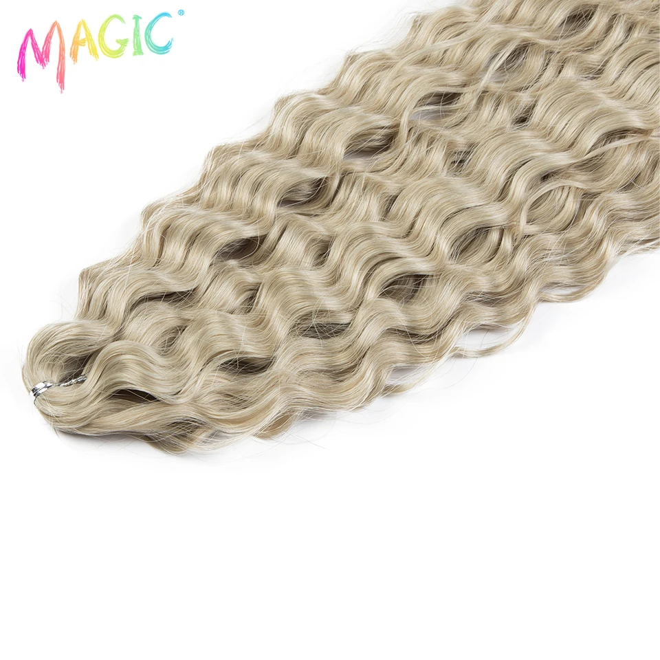 Magia longa onda de água 32 Polegada macio crochê cabelo sintético trança natural ondulado ombre loira rosa extensões de cabelo cosplay