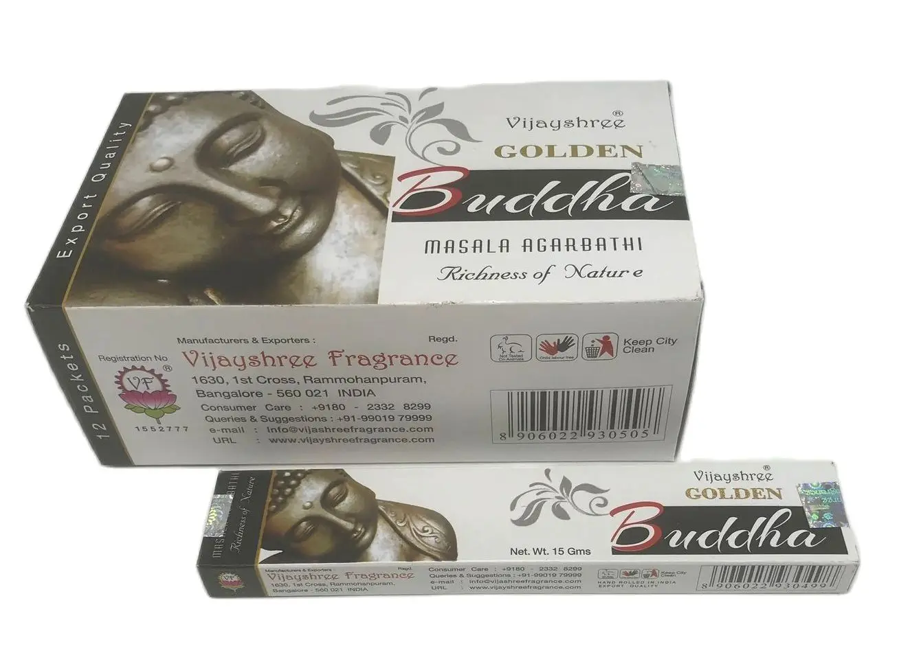 Incense Golden Nag BUDDHA 12 boxes 15 grams 180 sticks reiki palo santo nag champa handmade incense burner