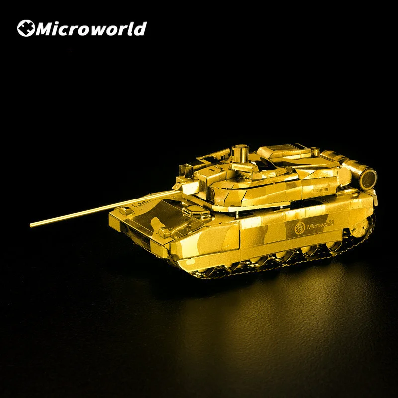 Microworld 3D Metal Puzzle Games Modern Battle Tank Kits Laser Cutting DIY Jigsaw Christmas Toys Birthday Gifts For Adult