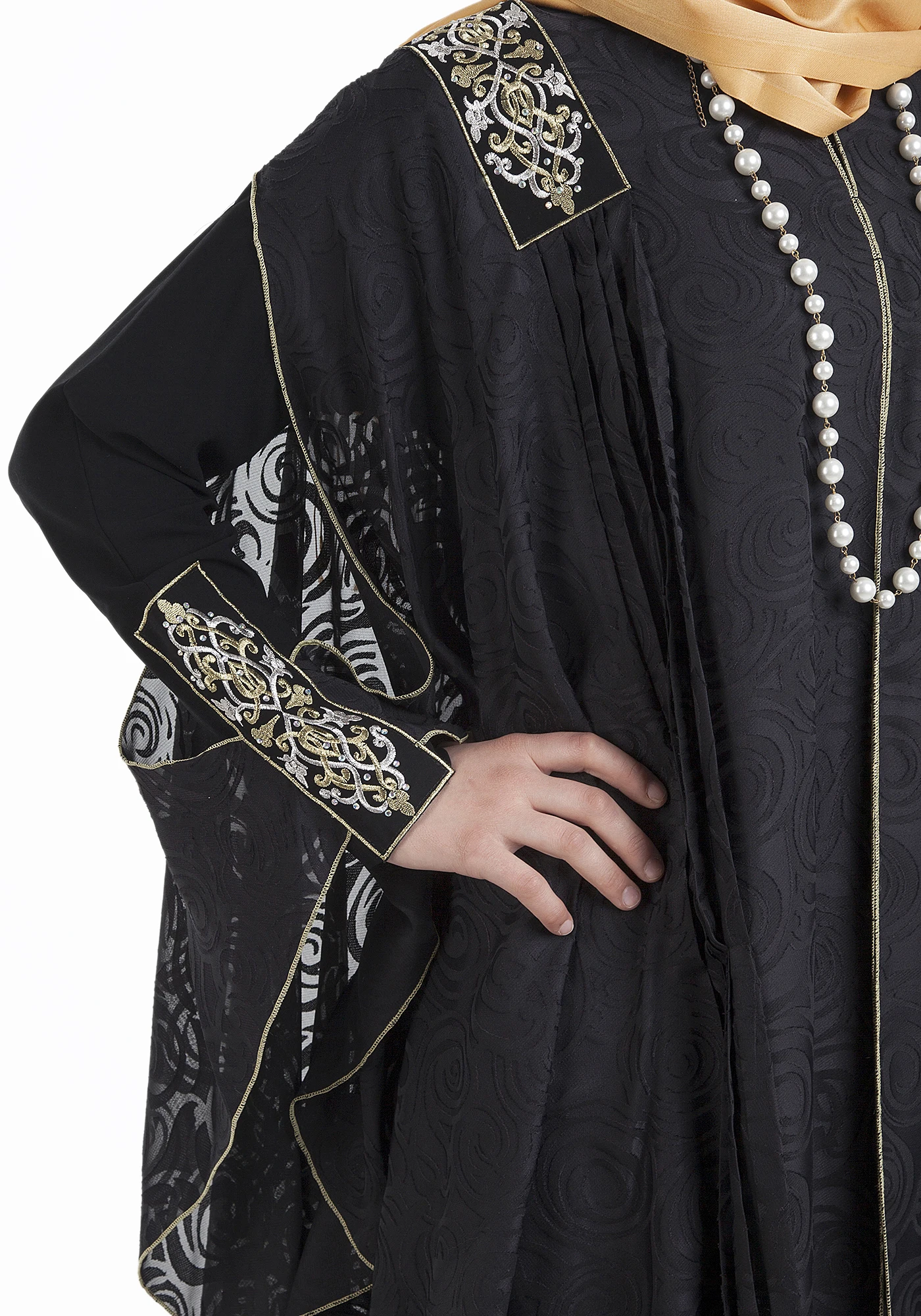 Moslim Mode Abaya Gratis Size Crêpe Stof Zacht Dames Stony Turkije Luxe Ferace Arabische Hoge Kwaliteit Elegante Vrouwen 008