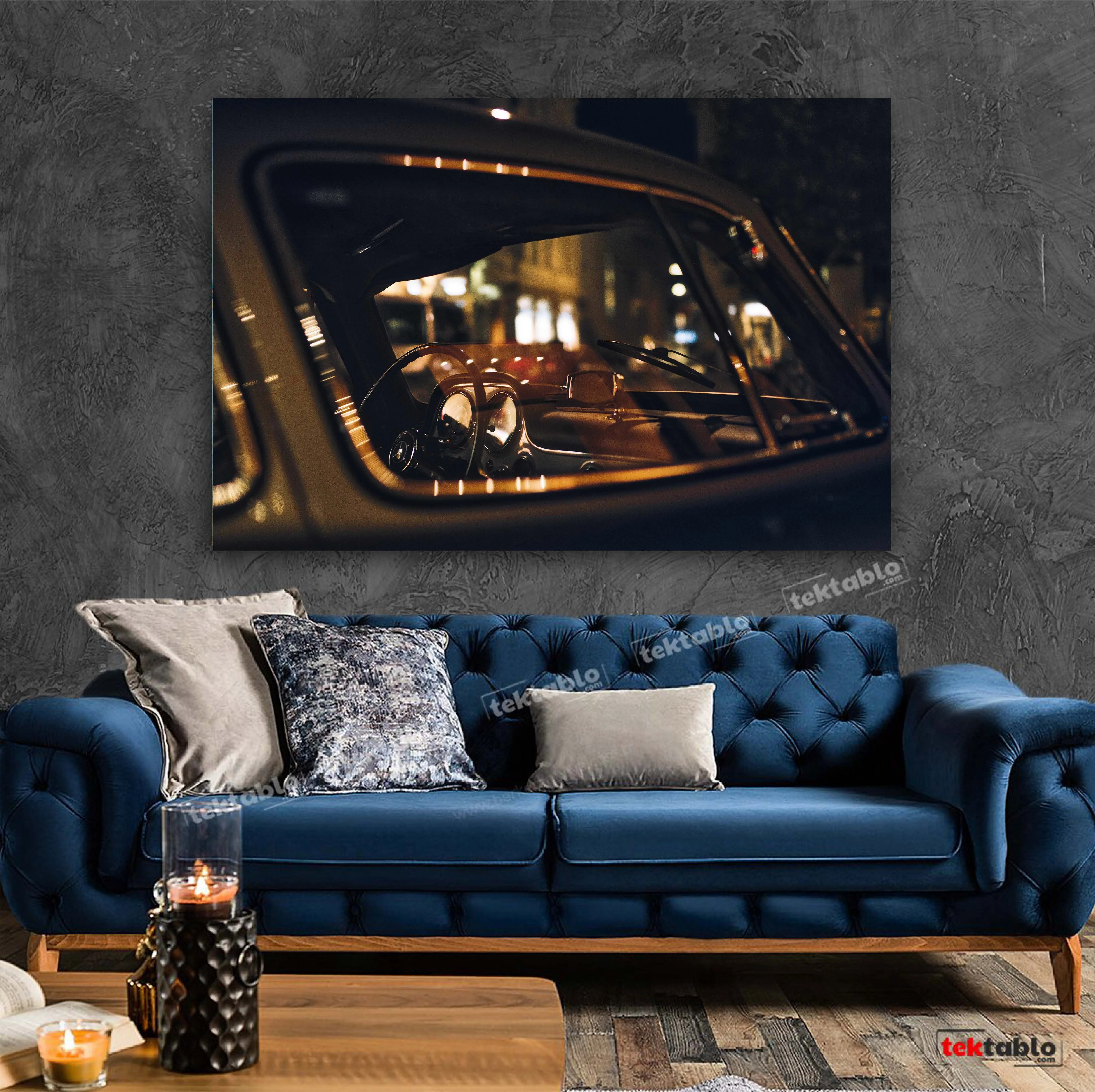 PRESTIJHOME Luxury Car and Engine Themed Decorative Canvas Painting, Engineering, Curiosity, Hobby,  Fast Delivery From Turkey