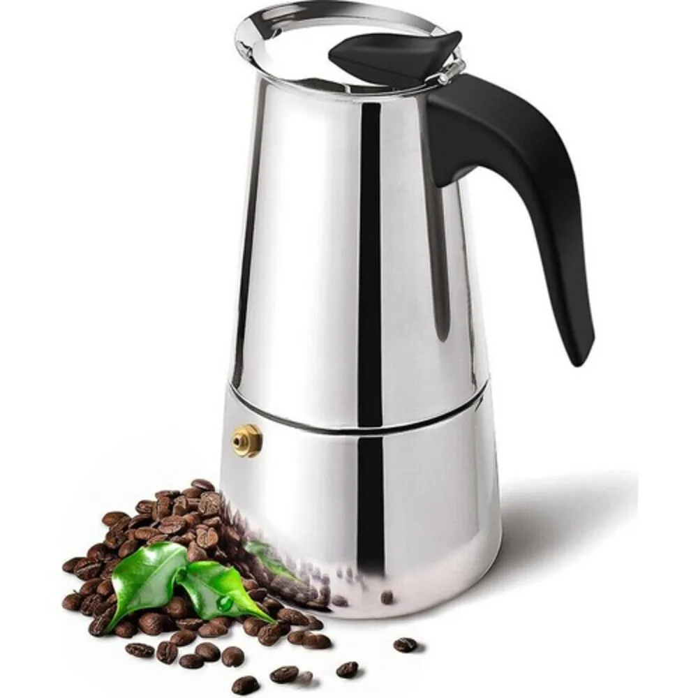 Junior stainless steel coffee espresso machine Weather Forecast Stainless Steel Stovetop 4-cup espresso machine Moka Pot