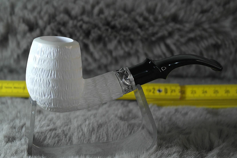 Handmade Block Meerschaum Silvery Rustic Pipe