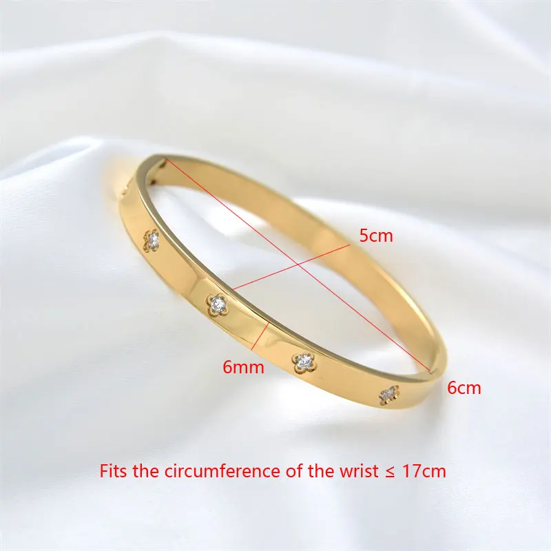 FYSARA New Fashion Classic Women\'s Bangles For Women Gold Rose Gold Silver Color CZ Crystal Bracelet Cuff Simple Trendy Jewelry