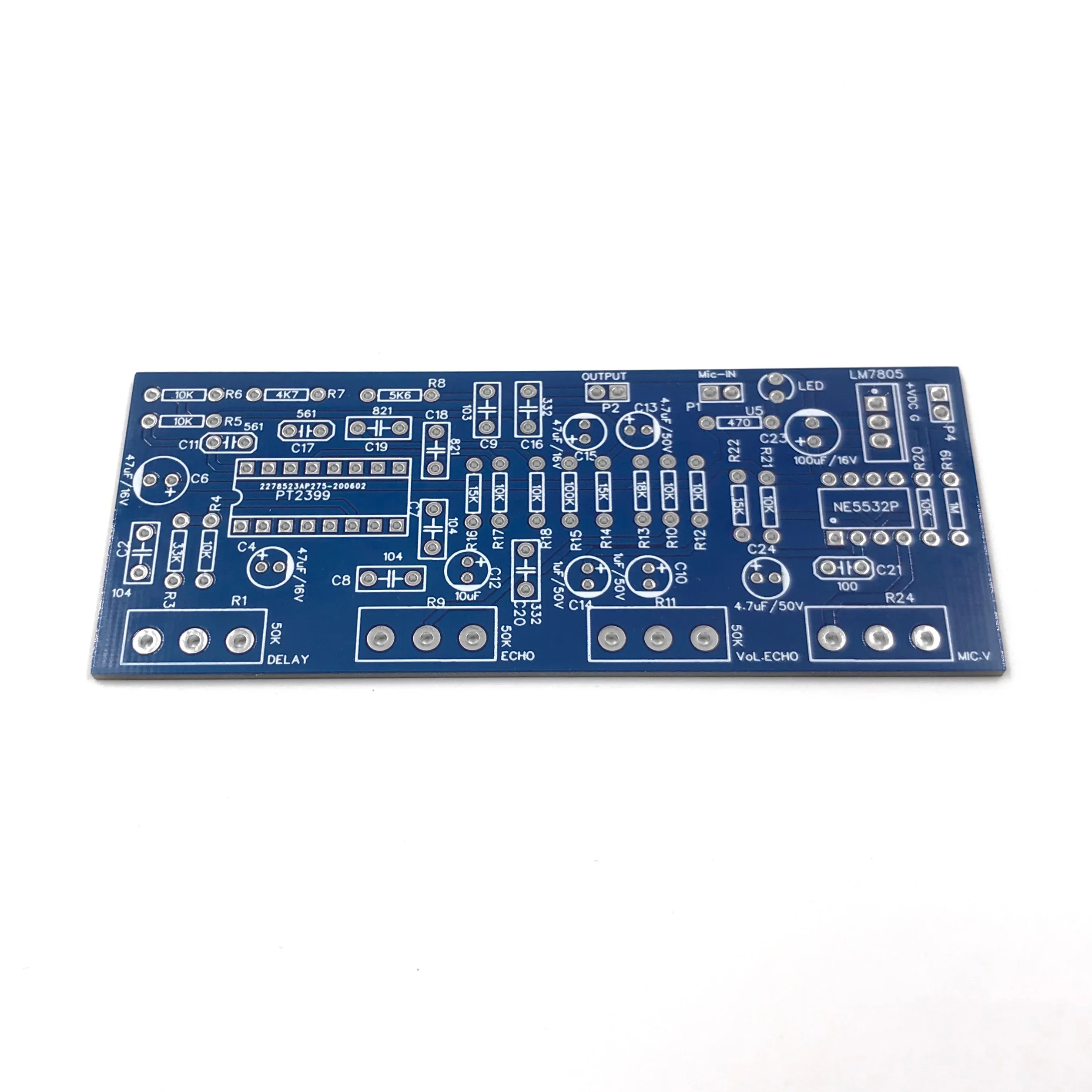 Microphone Echo Circuit Board PCB Audio Sound Tone Control Mic Delay PT2399 NE5532 DIY