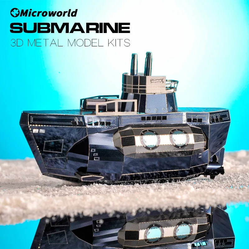 Microworld 3D Metal Puzzle Games Military Tactical Submarine Model Kits Laser Cutting DIY Jigsaw Birthdays Toys Gifts For Adult