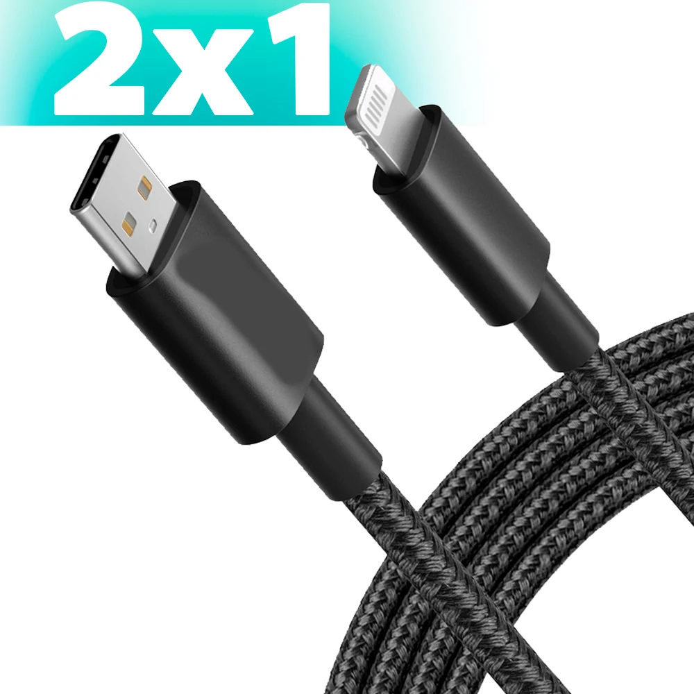 Lightning usb cable COMPATIBLE with iphone and ipad fast charging and data transfer 1 meter cable fast charging nylon braided