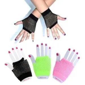 Neon Fishnet Short Gloves 12 PCs 431620770