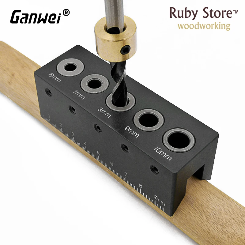 Drill Guide for round stock and straight holes, Ganwei woodworking