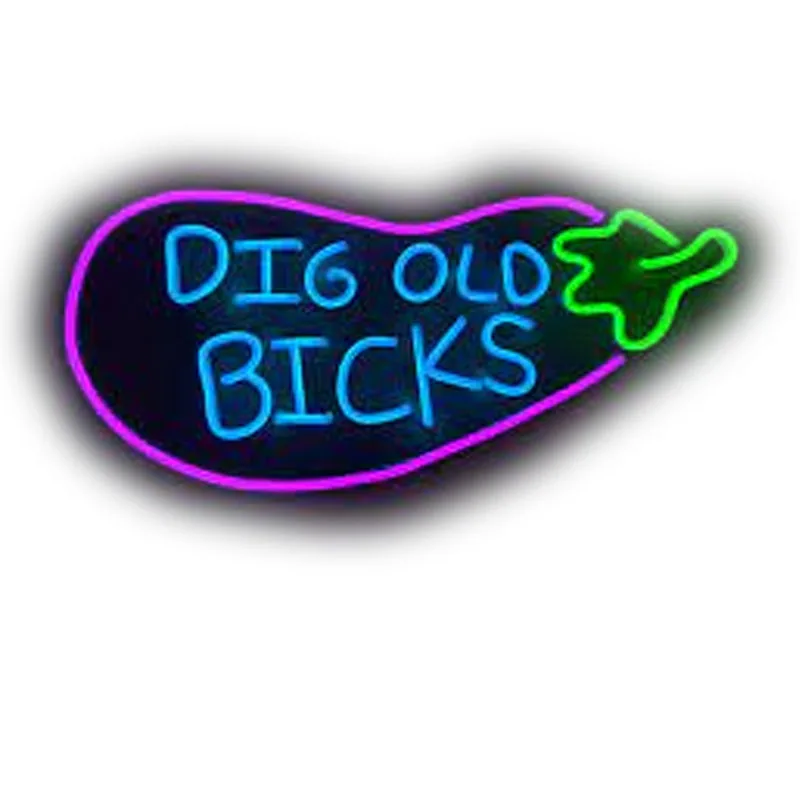 

Dig Old Bick Neon Bar Neon Sign Light Eggplant Wall Hang for Room Gift Wedding Decoration Home Room Bedroom Advertise Love Decor