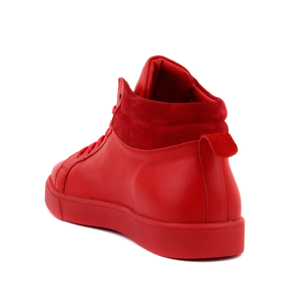 Sail Lakers-Rode Suède Lace-Up Mannen Half Laarzen