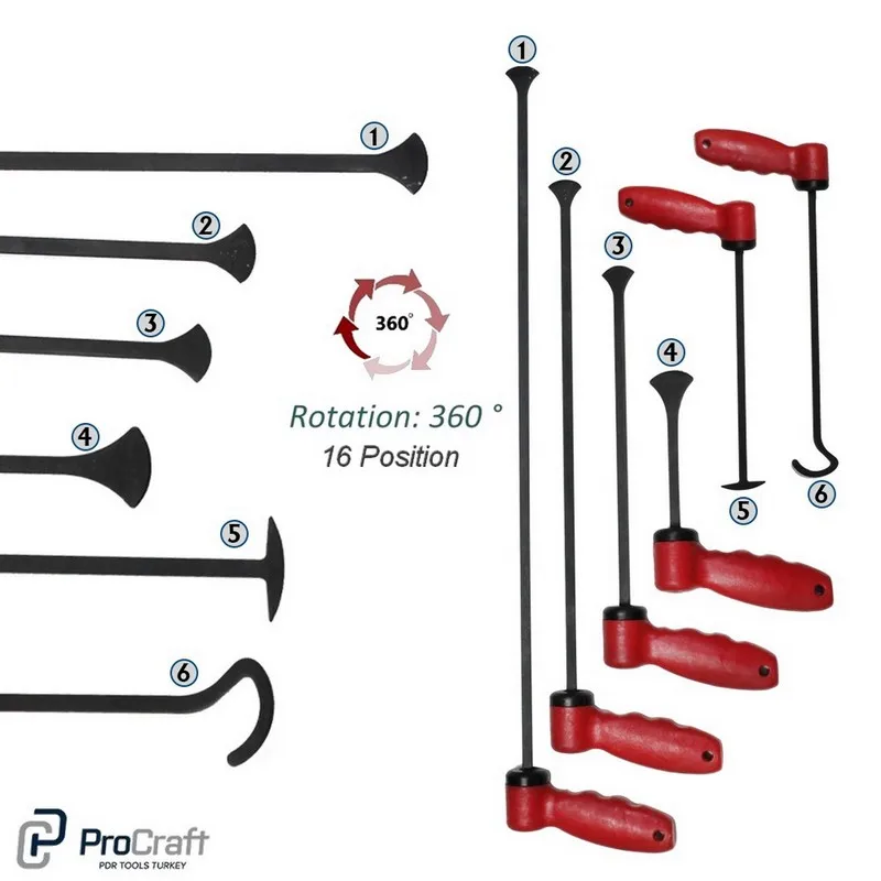 Paintless Dent Repair Set PDR TOOLS Set Dent Removal Pdr Repair Hail Damage Hook Set Rod Set 56 Pcs High Carbon Steel