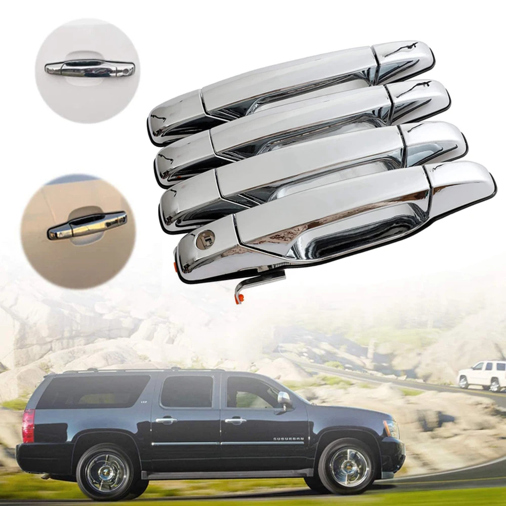 4 PCS Car Outside Exterior Door Handles For Chevrolet Avalanche For  Express 2500 Silverado 1500 2500 3500 For Suburba