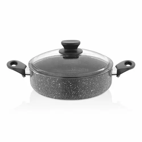 Gray Color 24 CM Shallowly Cookware Anti-Scratch Non-Stick Cooking