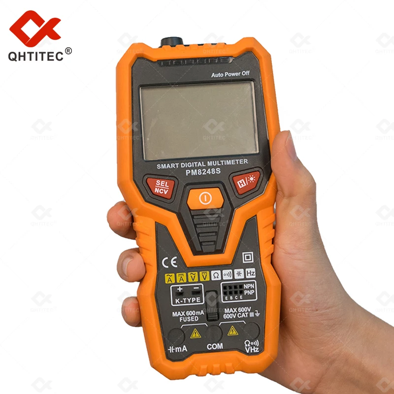 

QHTITEC Professional Digital Tester Polymeter 6000 Counts Inteligent Multimeter Auto Range Smart Ammeter Voltmeter 3 In 1 NCV