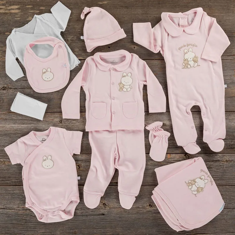 funna-baby-8510-infant-bodysuit-layette-set-immediately-after-hospltal-ten-10-pcs-pink