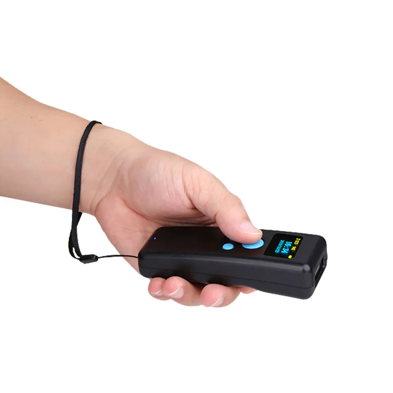 1D Laser portable well-designed barcode reader with memory data collection bluetooth barcode scanner with display USB interface