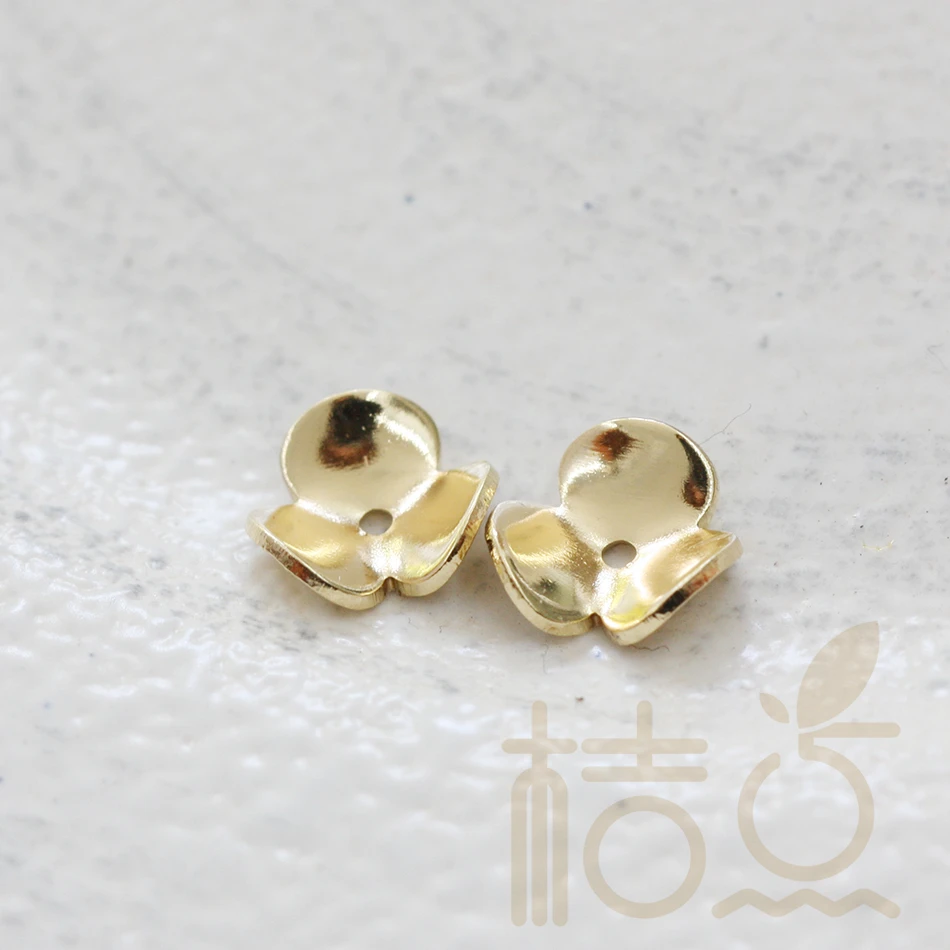 DIY Supply-Solid Brass Finding Flower Bead Cap - 9.4x3mm (4028C-F-181)