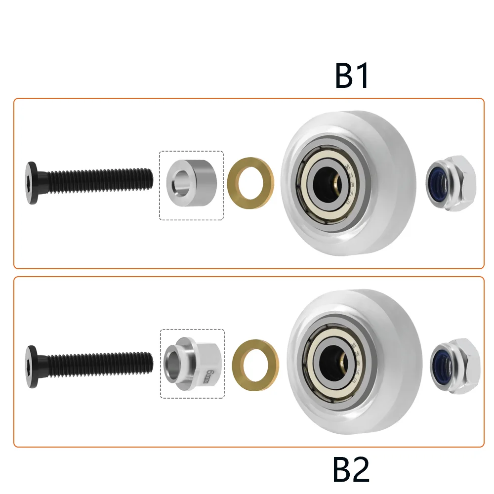 1Set Strong Solid Pom Wheel Kit Plastic Wheel POM Wheel V-type Idler Pulley for  V-Slot Rail OX CNC 3D Printer Parts