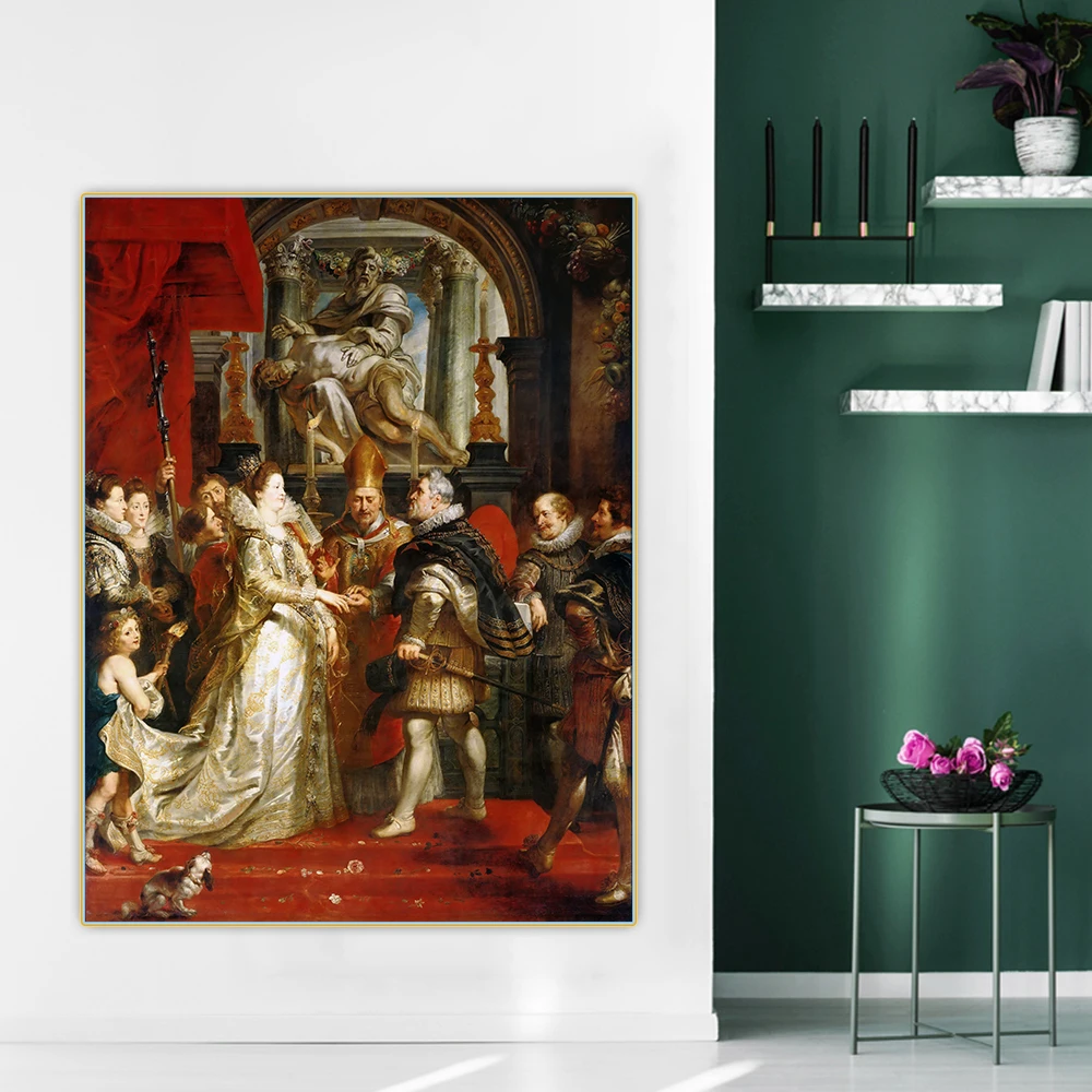 Citon Peter Paul Rubens《The King Married Marie De Medici》Canvas Art Oil Painting Decorative Picture Wall Decor Home Decoration