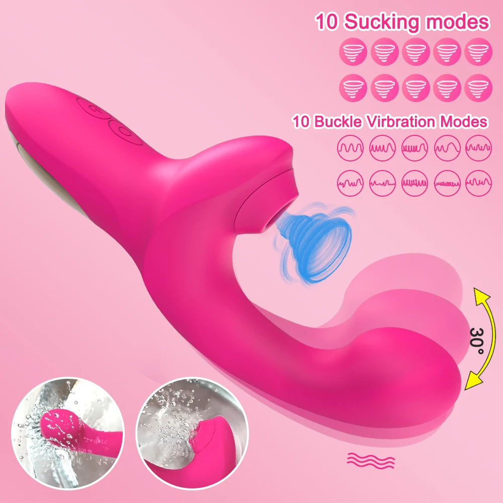 Sucker Dildo Vibrator 20 Modes Female Vacuum Clit Stimulator Adults Goods Finger Wiggling Sex Toy for Adult