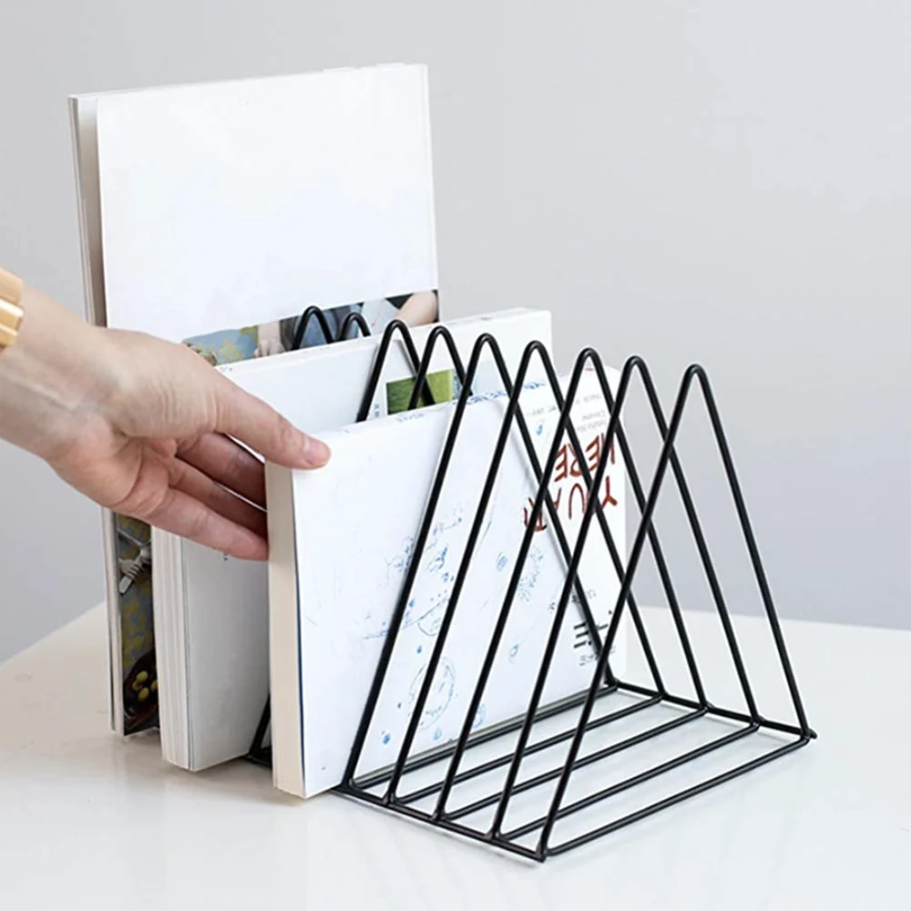 Metal Table Top Book Stand, Newspaper Rack, Dergilik 9 Eye Grid Shelf Decorative Office Data Storage Study Room WD-43B